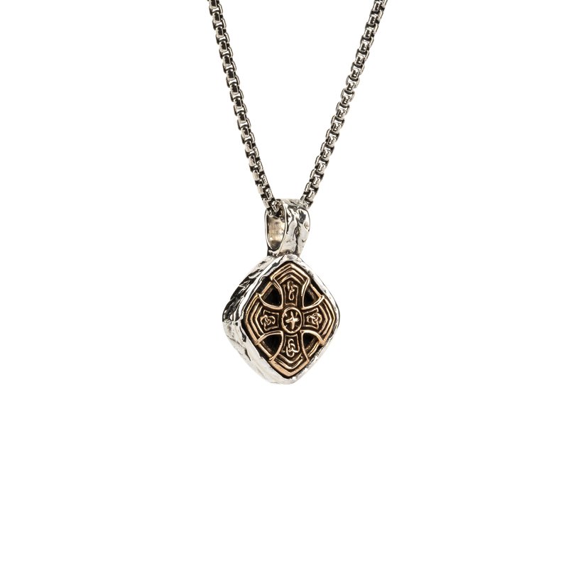 Keith Jack S/sil Oxidized + Bronze Small Celtic Cross Cushion
