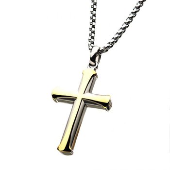 INOX Jewelry Two Layer Cross with X in the Middle Pendant
