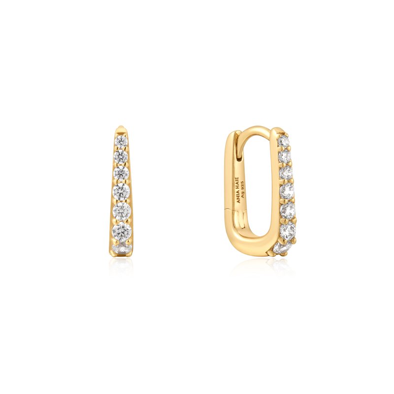 ANIA HAIE Gold Oval Pavé Huggies E059-10G - Diamonds & Gold ANIA HAIE Gold Oval Pavé Huggies E059-10G - Diamonds & Gold
