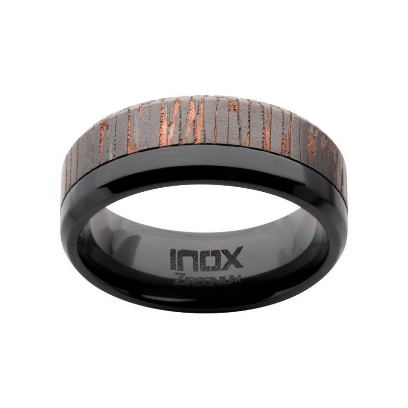 INOX Jewelry Etched Niobium SuperConductor Black Zirconium Comfort
