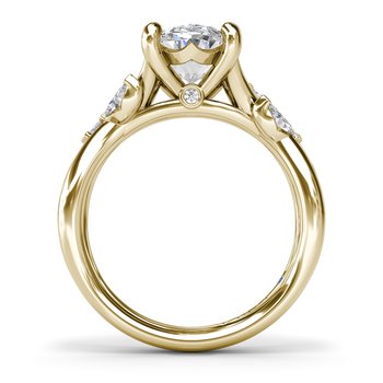 Vine-Inspired Oval Diamond Engagement Ring S4409