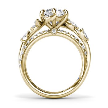 Vine-Inspired Split Round Diamond Engagement Ring S4412