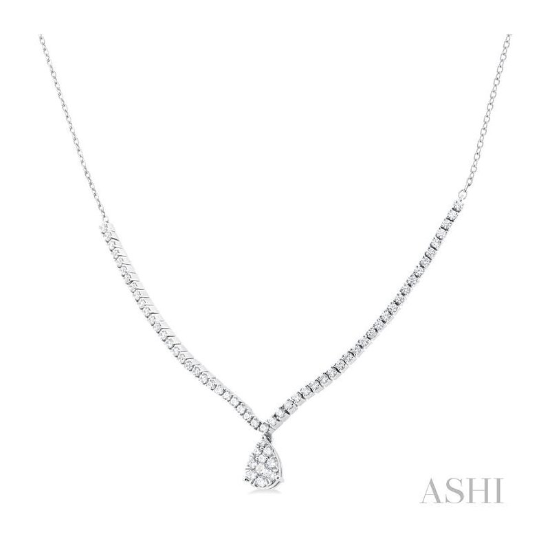 ASHI Pear Shape Diamond Necklace 995P1PJFGNKWG - Pattons Jewelry