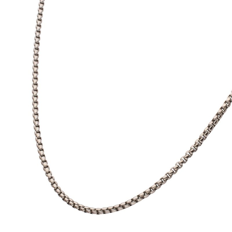 INOX Jewelry 3mm Titanium Box Chain Necklace with Lobster Clasp