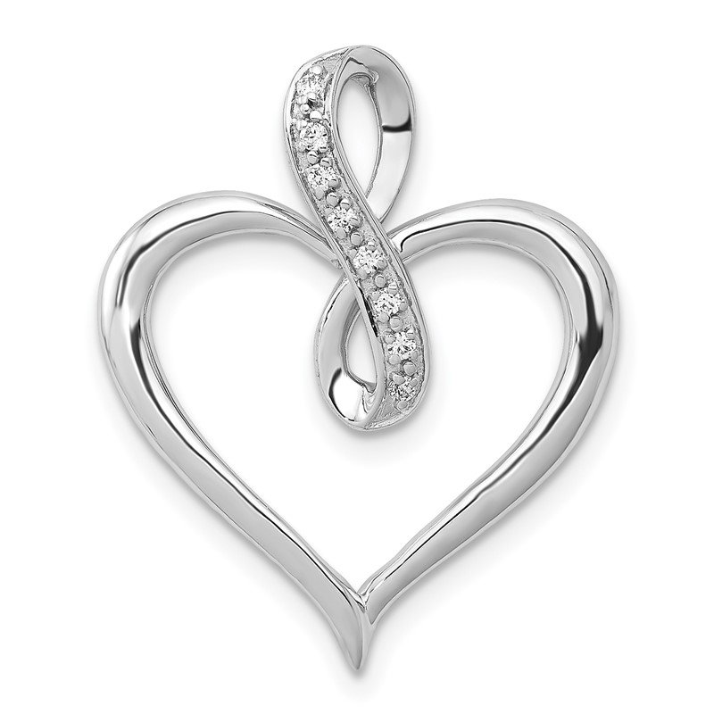 14k Gold 1/20ct. Diamond Heart and Infinity Pendant