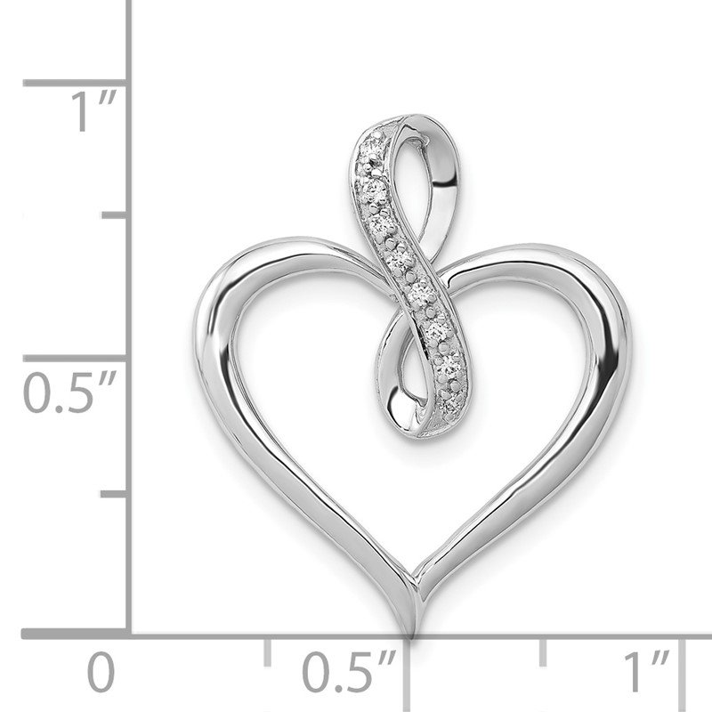 14k Gold 1/20ct. Diamond Heart and Infinity Pendant