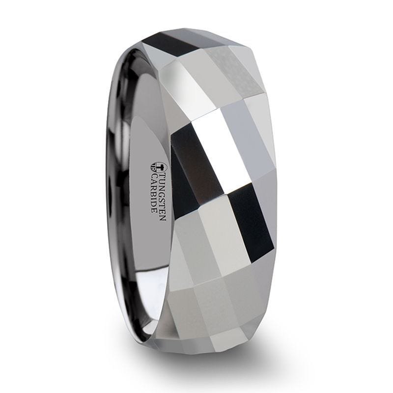 Thorsten ETERNITY Multi-Faceted Tungsten Carbide Band - 4mm 6mm 8mm Thorsten ETERNITY Multi-Faceted Tungsten Carbide Band - 4mm 6mm 8mm