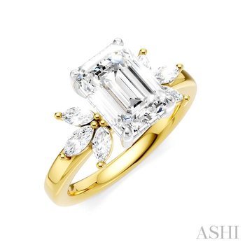 Emerald Shape Semi-Mount Diamond Engagement Ring 198B3OHFHYW-SM-EM2