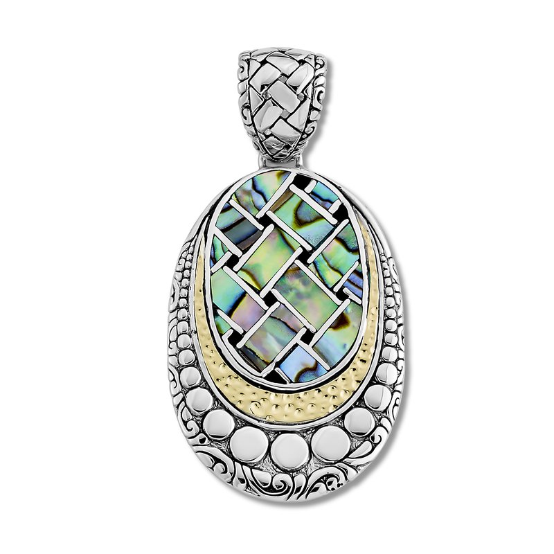 Sterling Silver Diamond Abalone Pendants