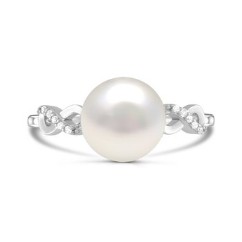 10K White Gold Freshwater Pearl and Diamond 0.030cts Ring R13542PL6W0