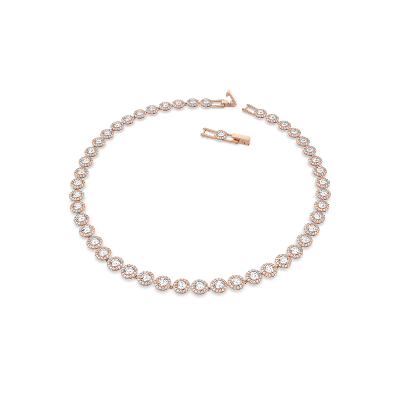 Angelic necklace, Round cut, White, Rose gold-tone plated Angelic necklace, Round cut, White, Rose gold-tone plated