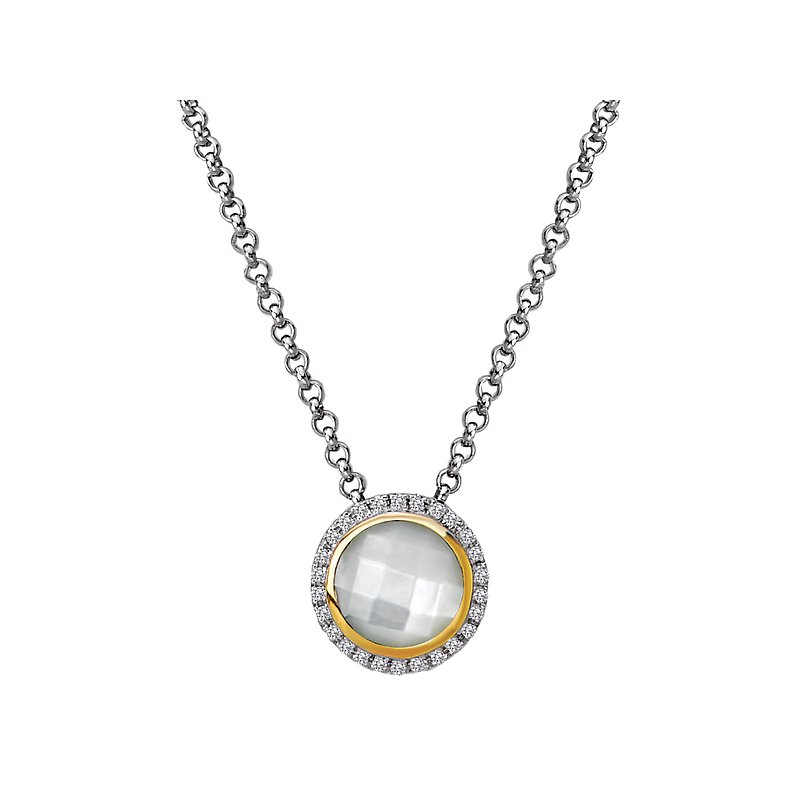 Diamond and Gemstone Halo Pendant