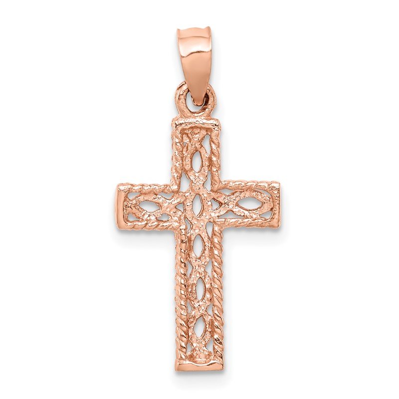 14K Rose Gold Braided Cross Pendant 14K Rose Gold Braided Cross Pendant