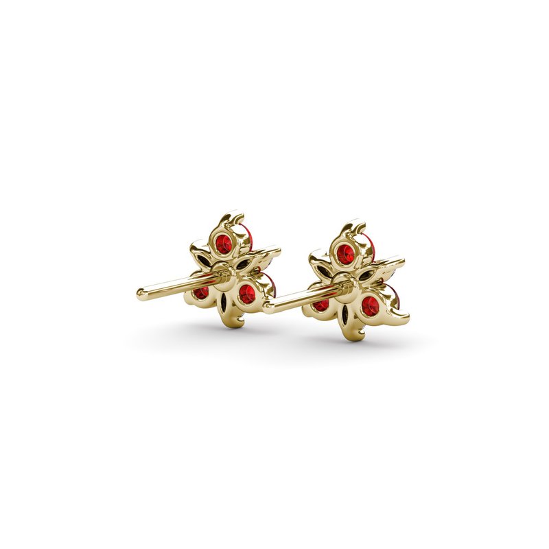 ●ONE BRILLIANT● HarrietOB443Orange Tint Harriet-OB443-Oran Fana Trio Stud Ruby and Diamond Earrings ER1894R - Alan