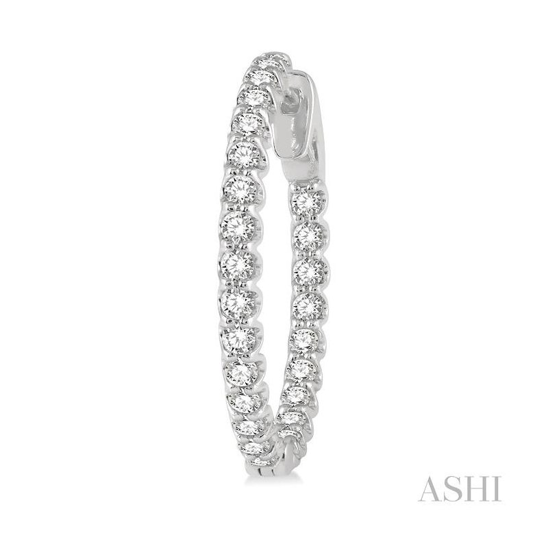ASHI Inside-Out Diamond Round Hoop Earrings 622B0DDFGERWG
