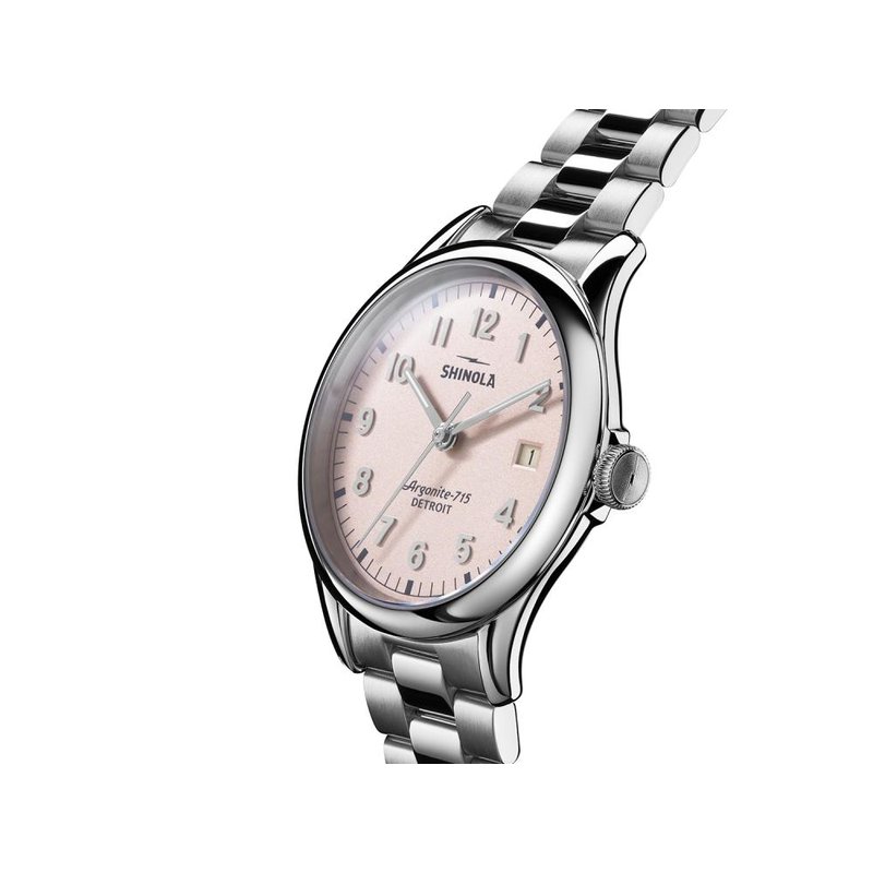 Shinola The Vinton 38mm Stainless Pink Dial Bracelet Watch