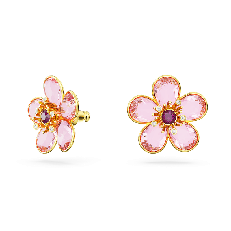 ピアス SWAROVSKI Idyllia pink gold-tone stud earrings 5656635 Swarovski Idyllia stud earrings, Flower, Pink, Gold-tone