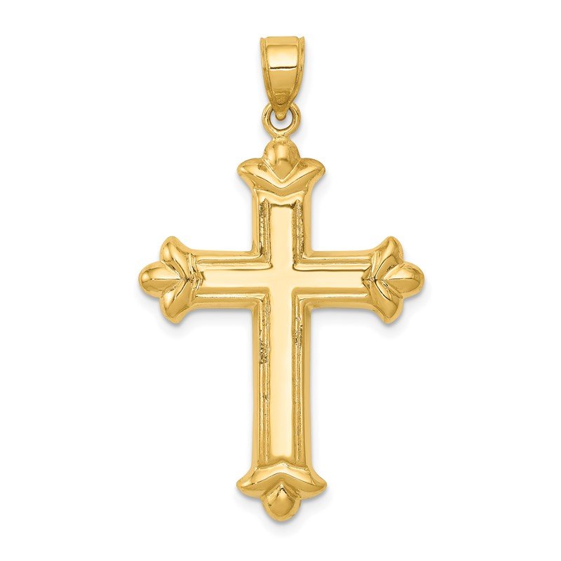 Quality Gold 14k Reversible Diamond cut Cross Pendant K3632 Douglas Jewelers