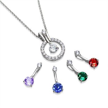 Interchangeable Round Pendant Set S-JJS91325SSTCC
