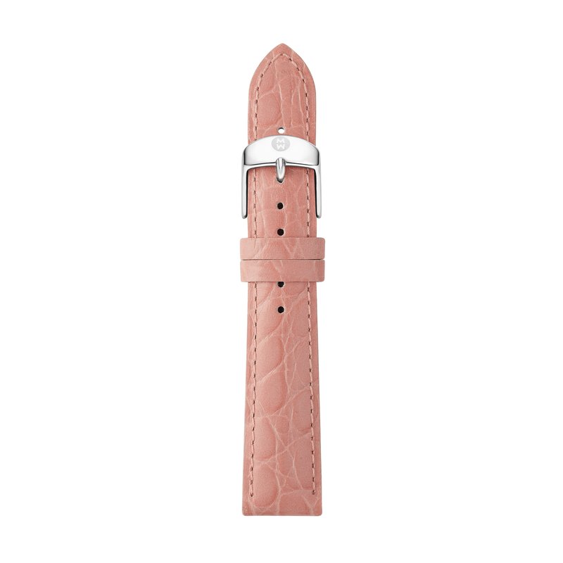 16mm Blush Embossed Crocodile Leather Strap