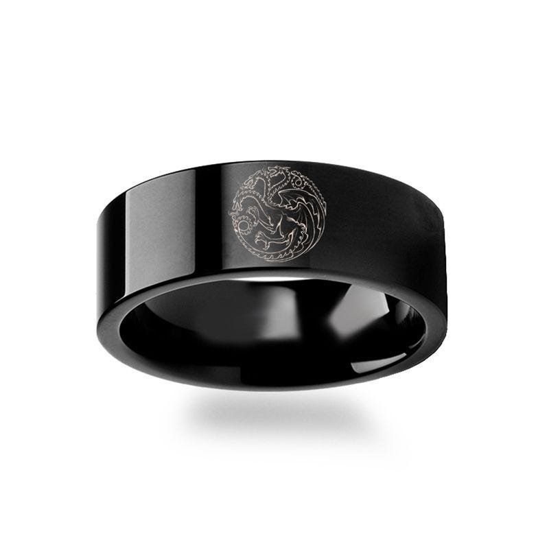 Thorsten Game of Thrones Noble Houses Sigil Engraving Tungsten Ring - 2mm - 12mm Thorsten Game of Thrones Noble Houses Sigil Engraving Tungsten Ring - 2mm - 12mm