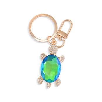 Turtle Keychain with Color Crystals Z124-LN4999