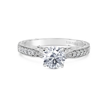 Kirk Kara Channel Set Baguette Emerald Diamond Engagement
