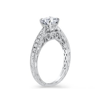 Kirk Kara Channel Set Baguette Emerald Diamond Engagement