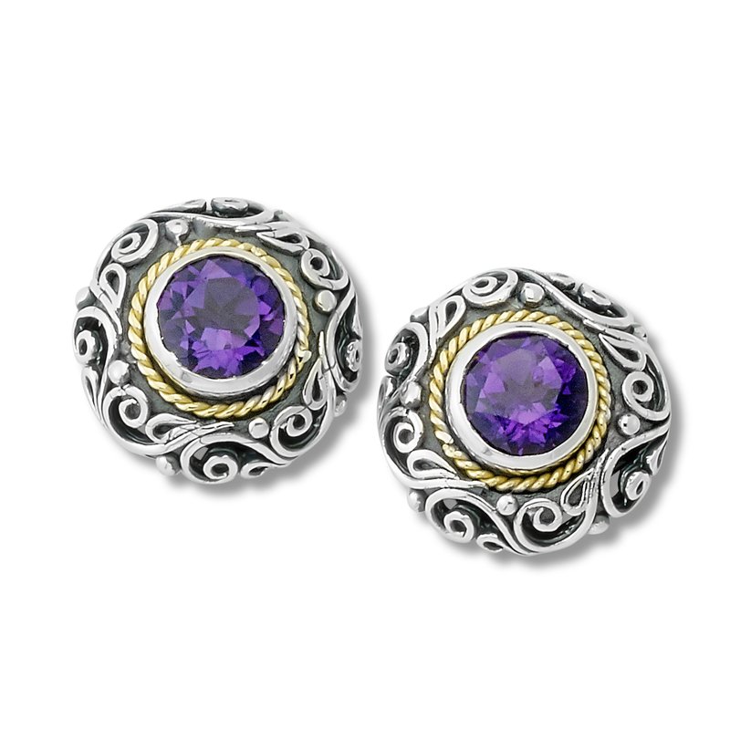 Sterling Silver Amethyst Stud Earrings Sterling Silver Amethyst Stud Earrings