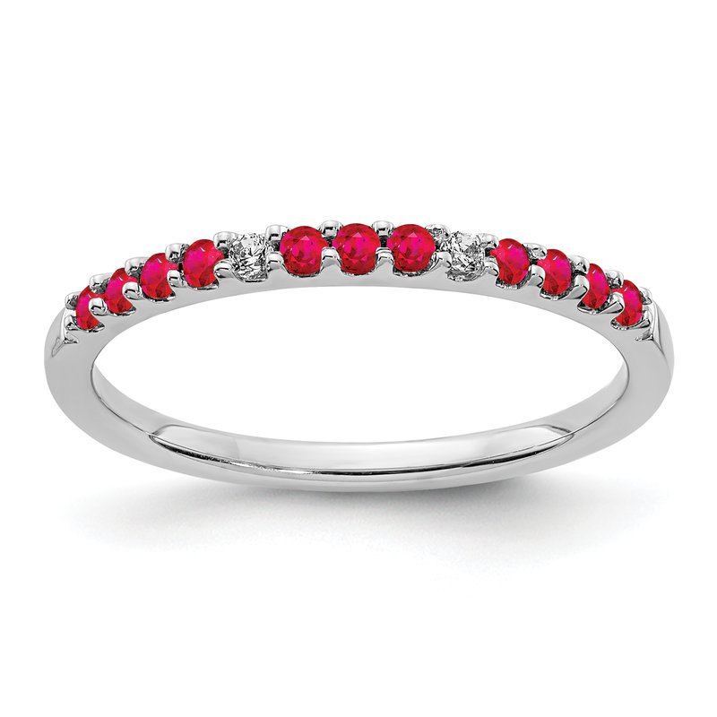 メリー様 Quality Gold 14k White Gold Diamond and Emerald Band RM5738