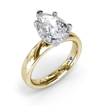 Floating Halo Pear Shaped Diamond Engagement Ring S4432
