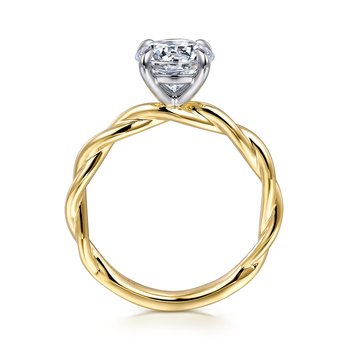14K White-Yellow Gold Twisted Round Diamond Engagement Ring ER16188R6M4JJJ