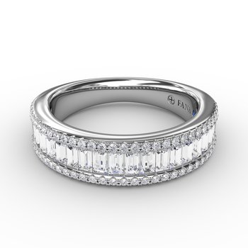 18K White Gold Baguette Diamond Band 158181 - Trice Jewelers