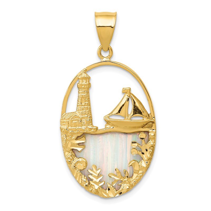 Opal Sailboat Pendant Opal Sailboat Pendant