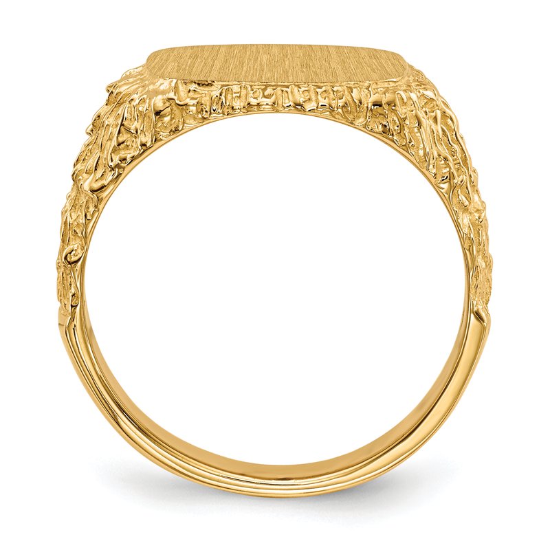 Quality Gold 14k 13.5x13.5mm Closed Back Mens Signet Ring