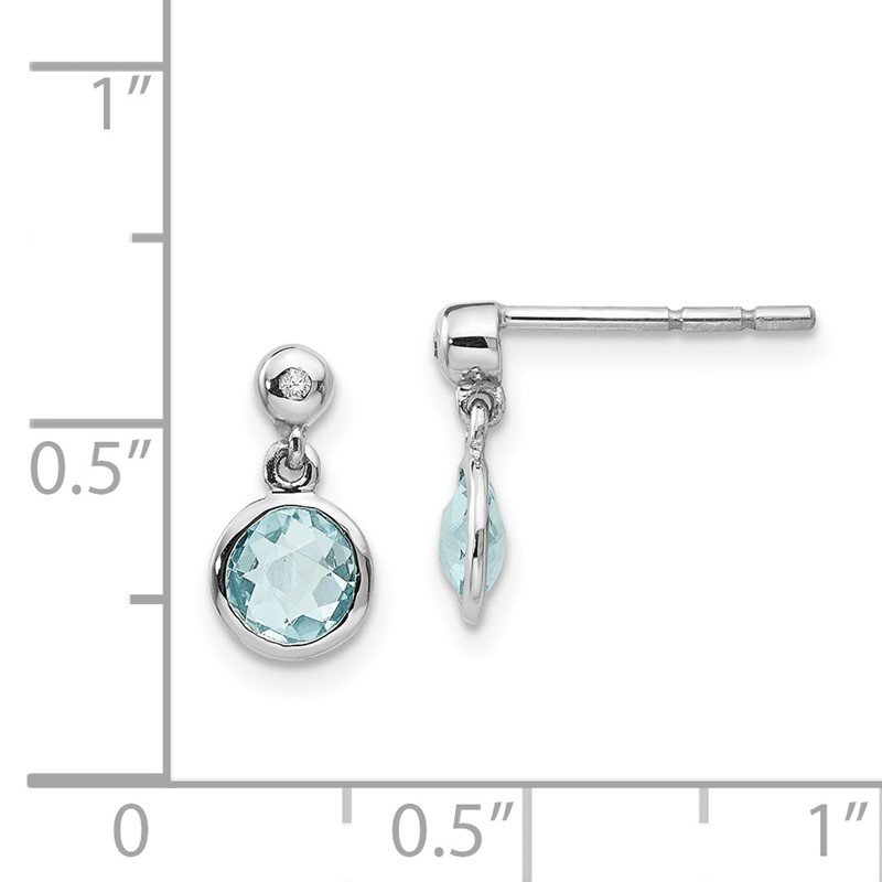 Sterling Silver White Ice Diamond and Blue Topaz Teardrop Necklace Sterling Silver White Ice Diamond and Blue Topaz Teardrop Necklace