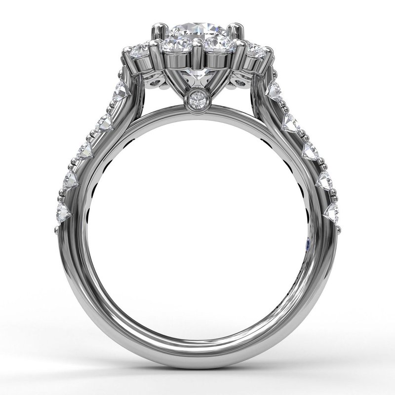Fana Chunky Diamond Cushion Halo Engagement Ring S3459