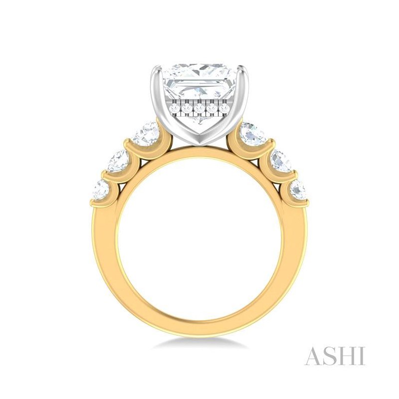 ASHI Princess Shape Semi-Mount Diamond Engagement Ring