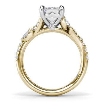 Emerald Cut Vine-Inspired Engagement Ring S4404