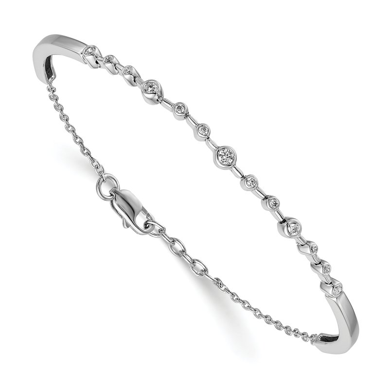 Quality Gold 14k White Gold Complete 1/4 carat Diamond Half