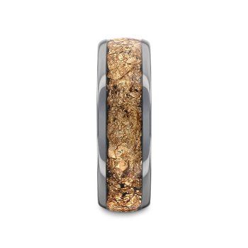 Thorsten LUXE Tungsten Ring and Decorative Gold Flakes Inlay - 8mm Thorsten LUXE Tungsten Ring and Decorative Gold Flakes Inlay - 8mm