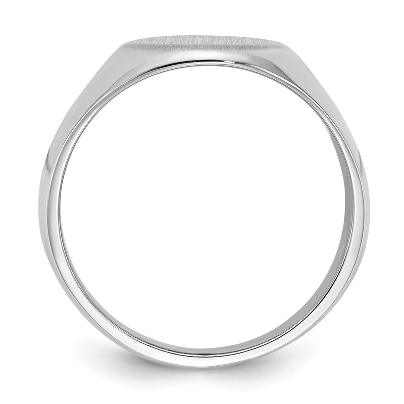 QG 14k White Gold 11.5x15.0mm Closed Back Mens Signet Ring