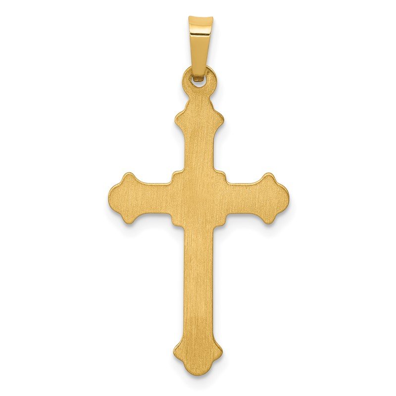 Quality Gold 14k Polished Fleur de Lis Cross Pendant XR1596