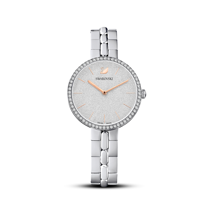 Cosmopolitan watch, Swiss Made, Metal bracelet, Silver tone