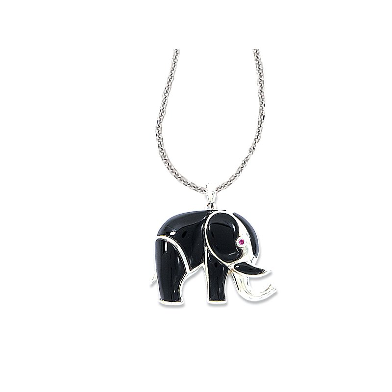 Black shops onyx elephant necklace