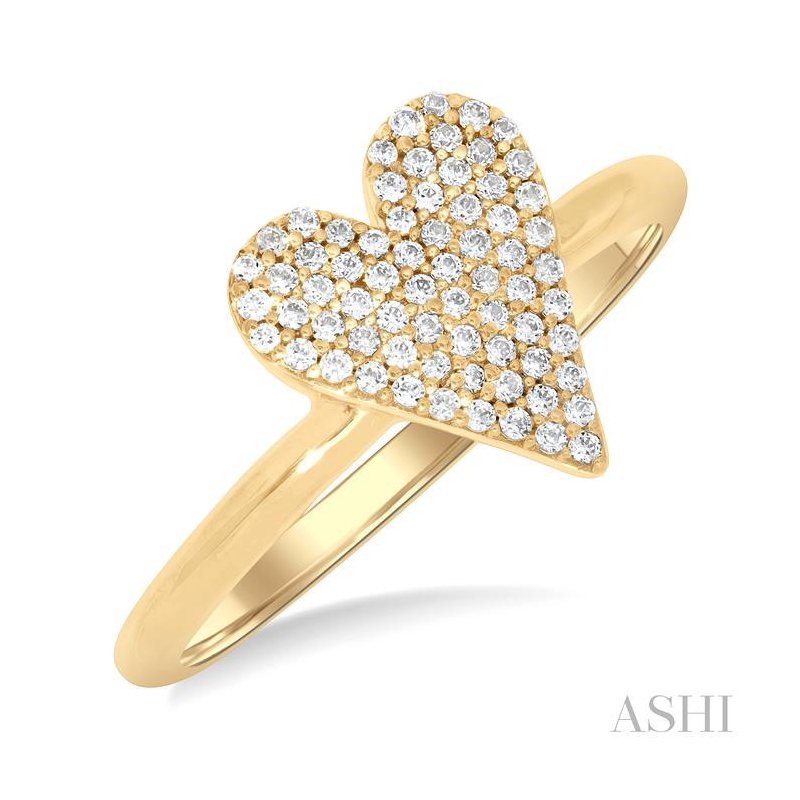 ASHI Pave-Set Heart Shape Diamond Fashion Ring 361E6SWTSYG