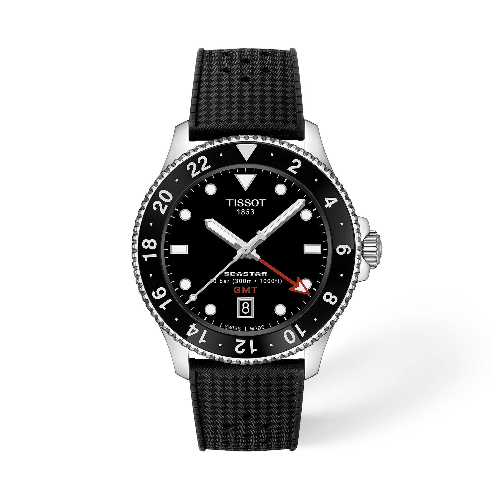 TISSOT Seastar 1000 黒 ラバーベルト　新春キャンペーン Tissot Seastar 1000 GMT 40mm T1208521705100 - Apex Jewelers