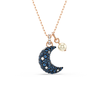 Swarovski Sublima pendant, Moon, White, Rhodium plated