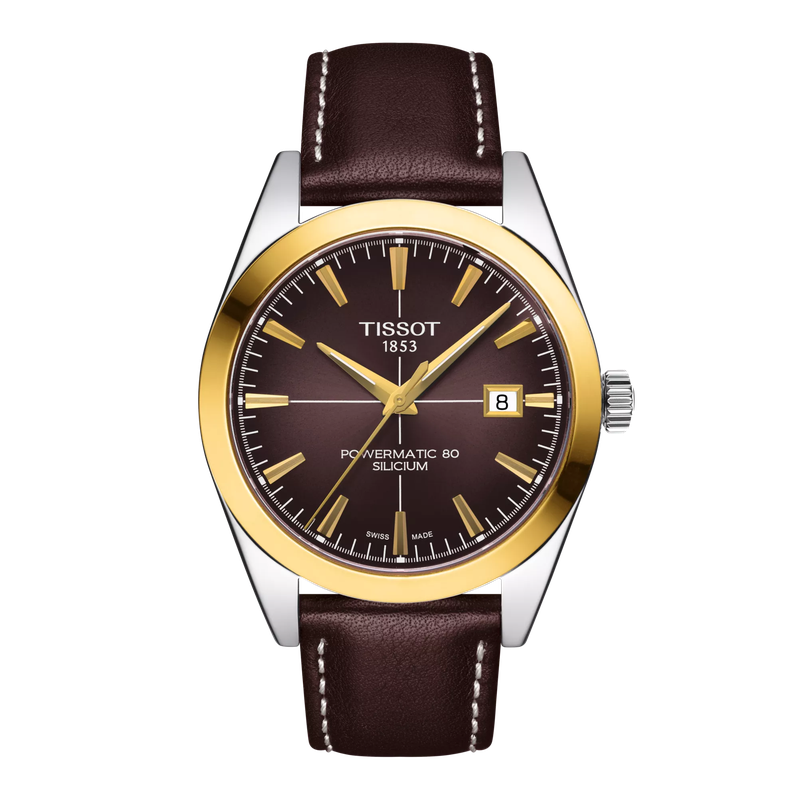 Tissot Gentleman Gold Bezel 40mm T9274074629101 - Apex Jewelers