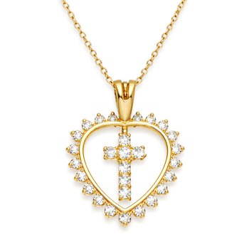 Interchangeable Cross-Heart Pendant L038-GD1561
